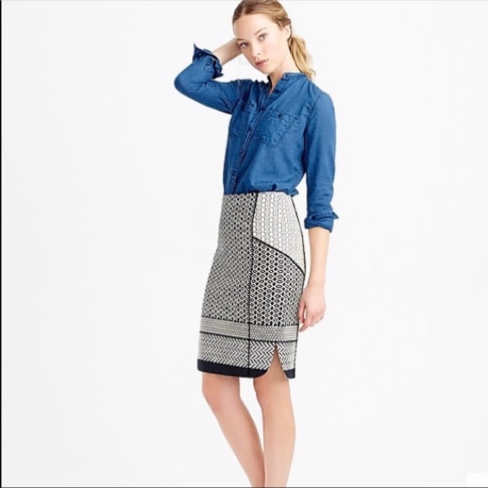 J. Crew geometric pencil skirt